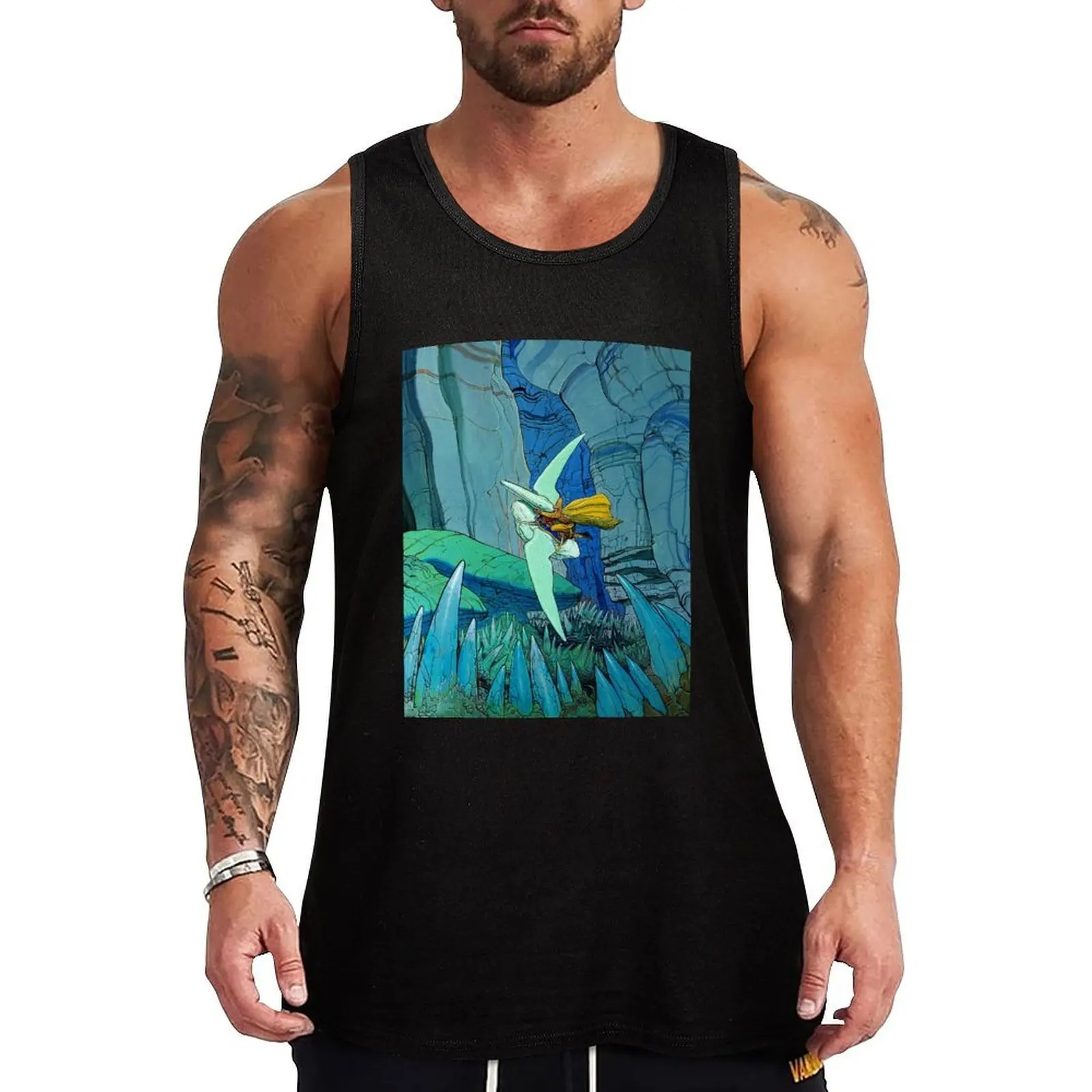 Jean Giraud - moebius - Arzak l'arpenteur Tank Top Vintage Graphic Tank Top Retro Print Sleeveless Tee
