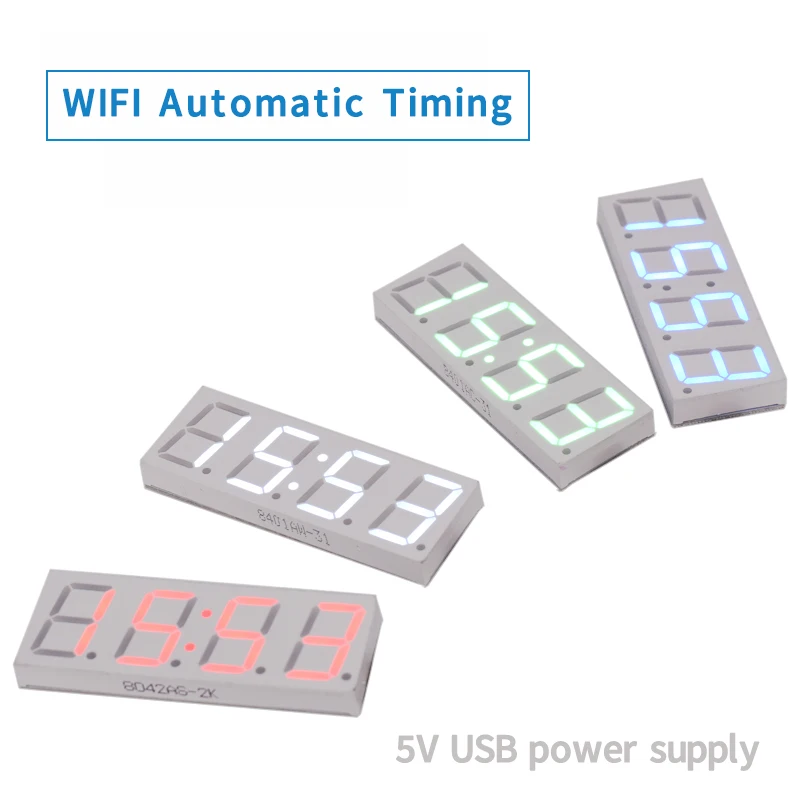 Clock module Automatic time synchronization of WIFI network  service 0.8 inch LED Digital tube luminous luminous  USB 5V