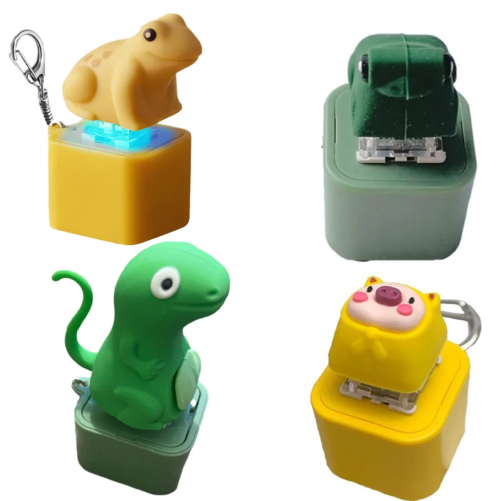 Funny Rechargeable Lizard Frog Pig Keychain with Croaking Sound LED Light Fidget Clicker Frog for Stress Relief for Men Women