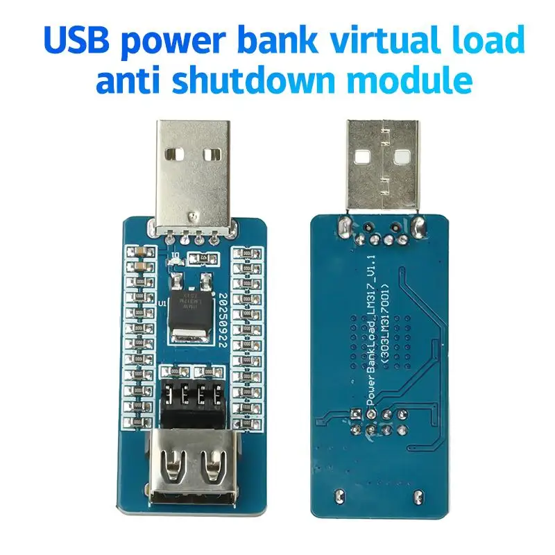 1/2Pcs Battery Charging Protection Module USB A Power Bank Virtual Load Anti-Shutdown Module with Switchable Output Current