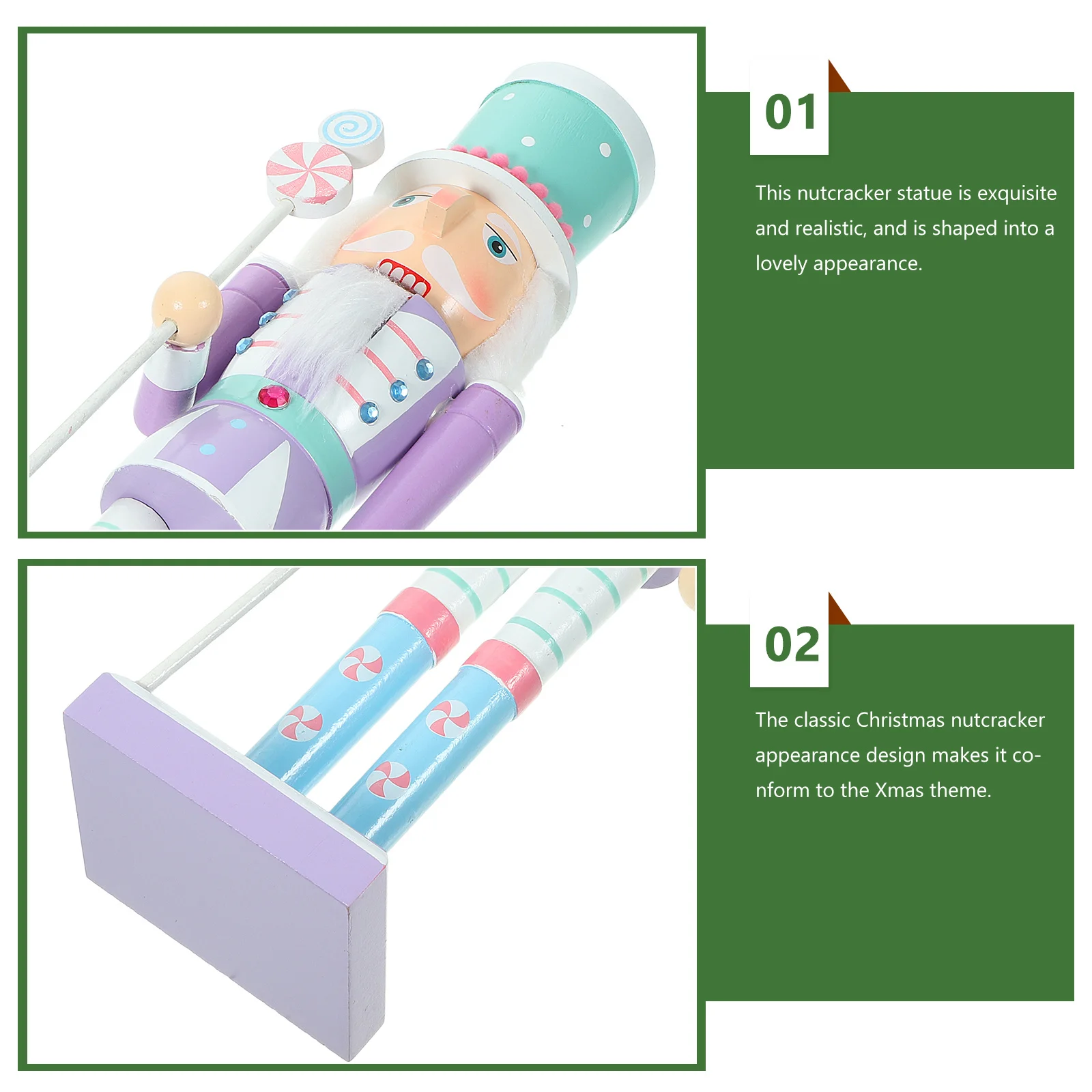 

Xmas Nutcracker Puppet Wooden Decoration Hand-Painted Craft Christmas Gift Desktop Ornaments Christmas Nutcracker Ornament