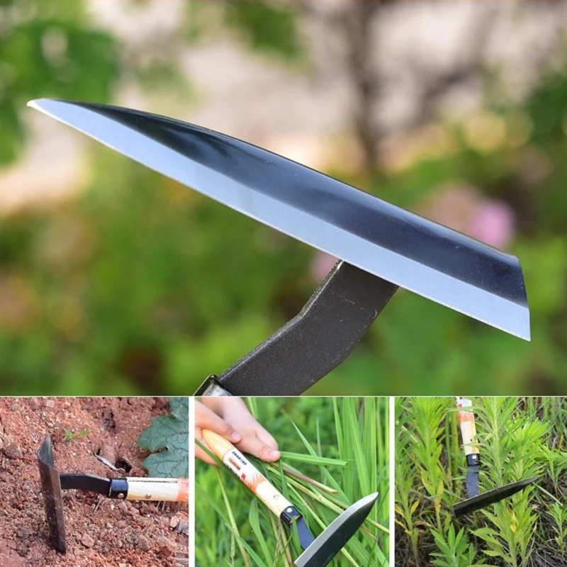 Herramientas de azada de jardín de acero al manganeso multifuncionales duraderas con mano cómoda para excavar/fertilizar/plantar o malas hierbas 45x14,3x5,5 cm