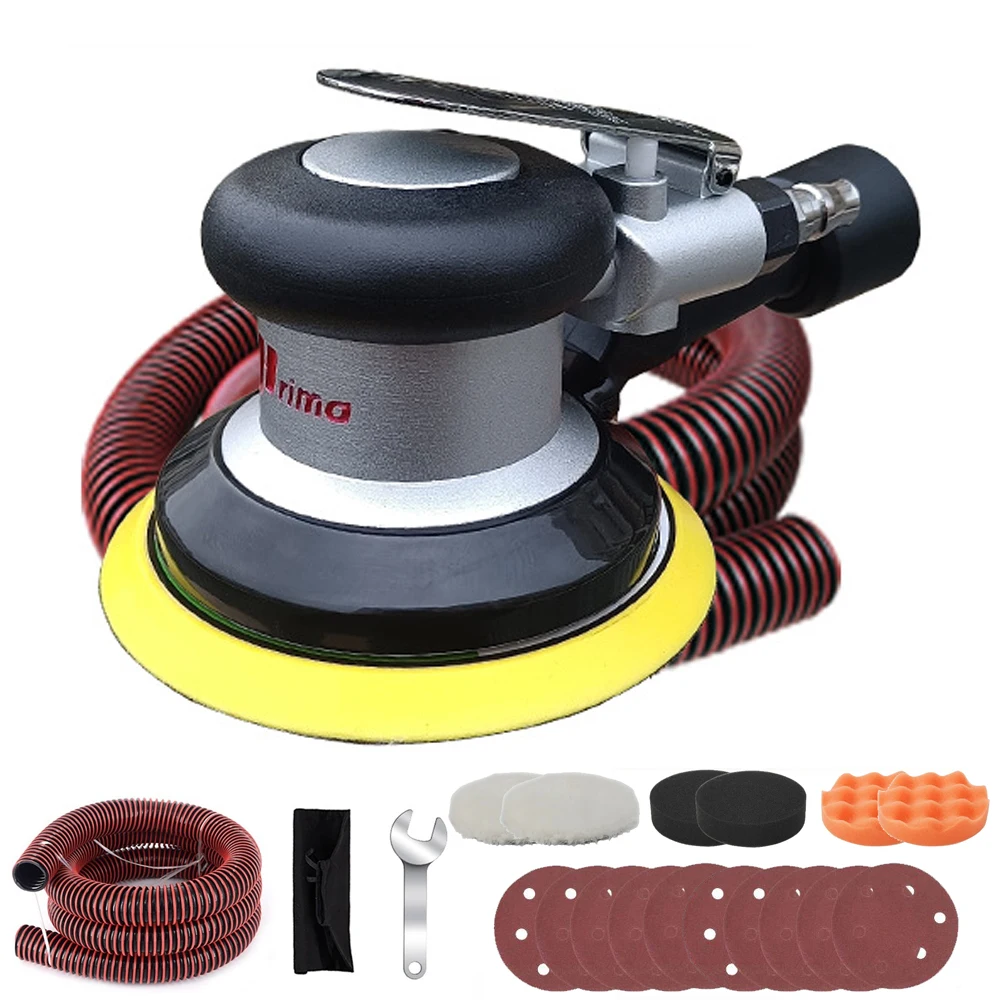 

6inch Pneumatic Orbital Sander Air Polisher 150mm With Air Vacuuming Eccentric 5mm Grinding Polishing Waxing Machine