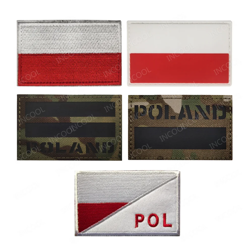 Polska naszywki odblaskowe polski haftowany 3D PVC gumowy emblemat aplikacja opaska na ramię naszywka na kurtkę odzież czapka