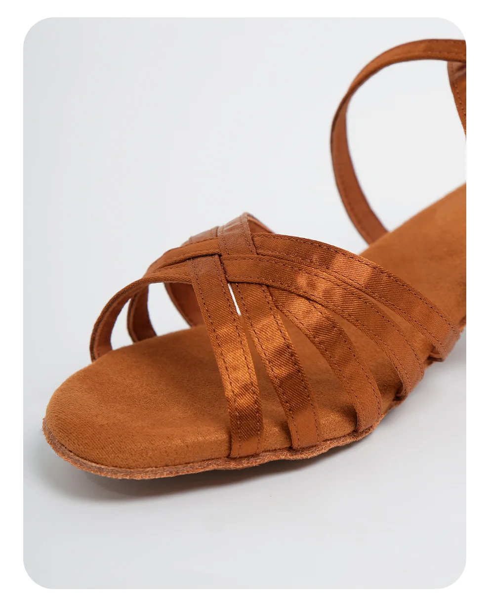 Mädchen Frauen Latein Schuhe Niedrigen Absatz Latino Salsa Moderne Ballsaal Satin Latein Schuhe Tango Salsa Rumba Latin Dance Schuhe – Detail 4