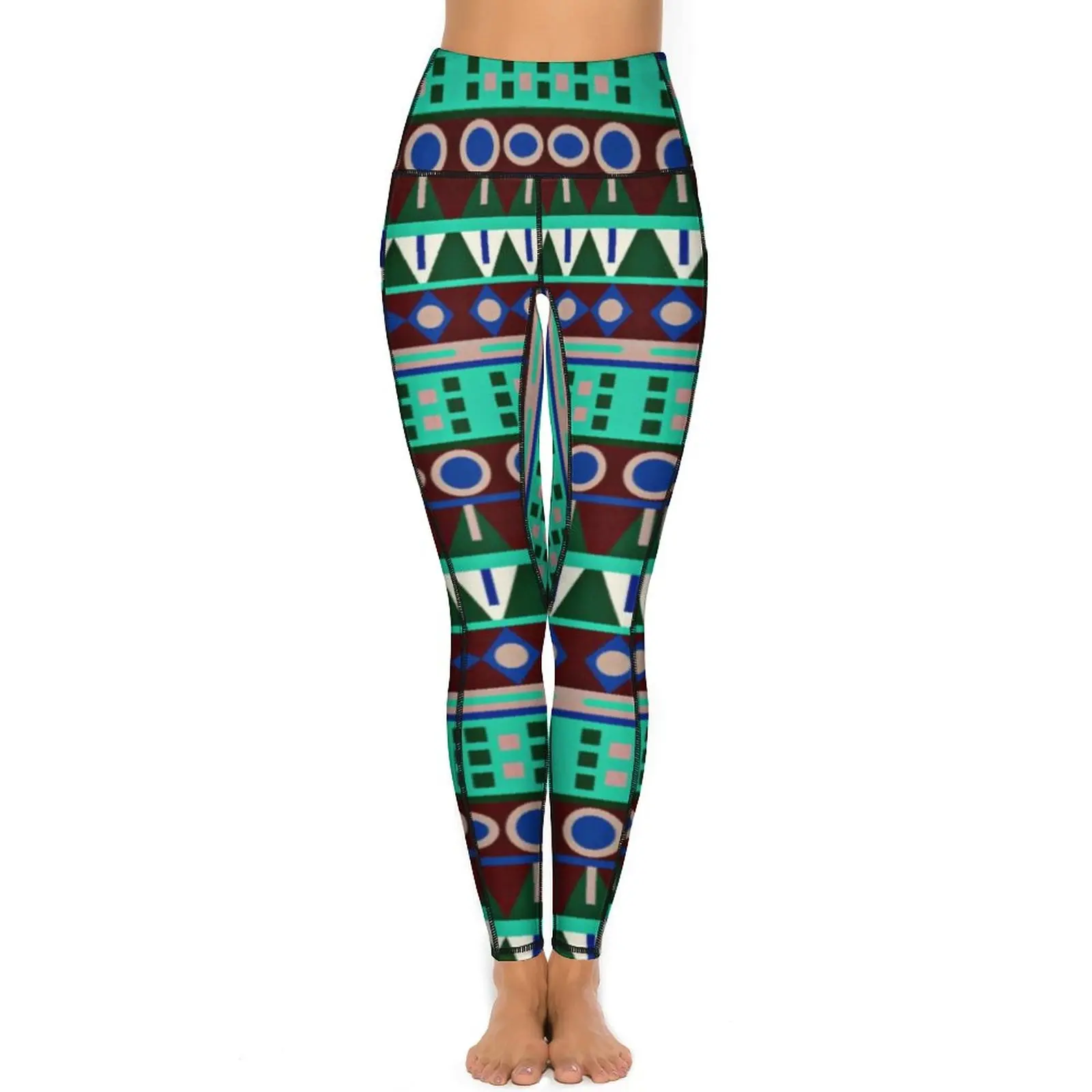 Retro African Tribal Yoga Pants Sexy Vintage Print Design Leggings High Waist Fitness Leggins Lady Vintage Stretch Sports Tights