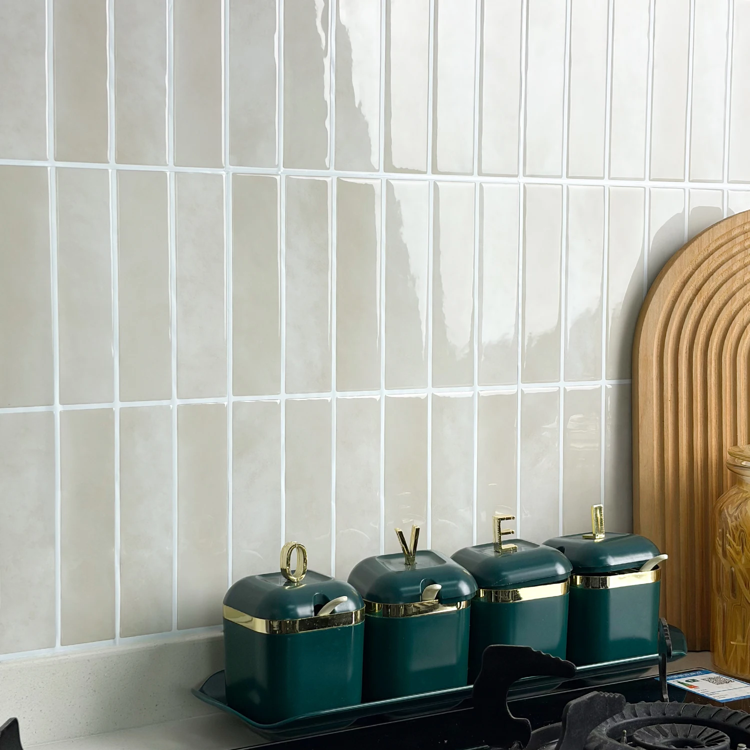 5/10 Stück Wandaufkleber zum Abziehen und Aufkleben, stark klebende Vinyl-Tapete, wasserfeste quadratische Fliesenaufkleber für die Küche, für Zuhause – Detail 11