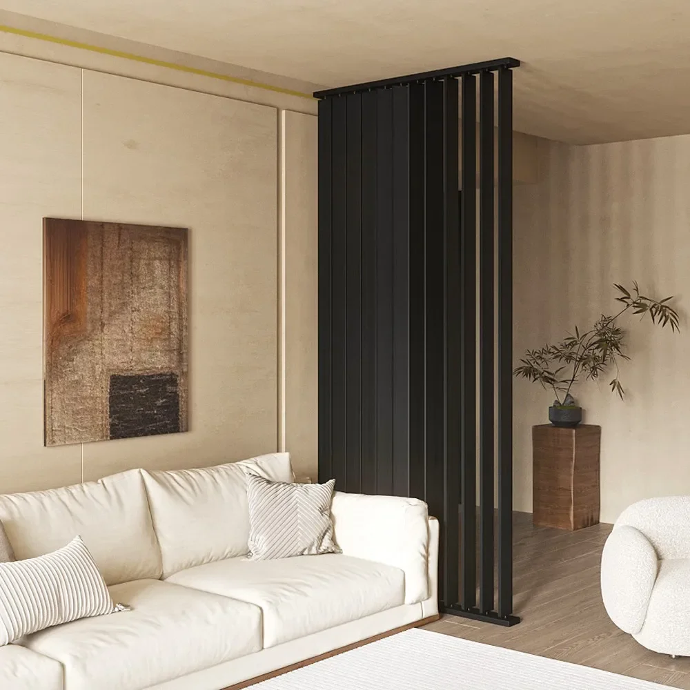 New Chinese solid wood rotating screen partition living room tea room, home improvement partition wall office