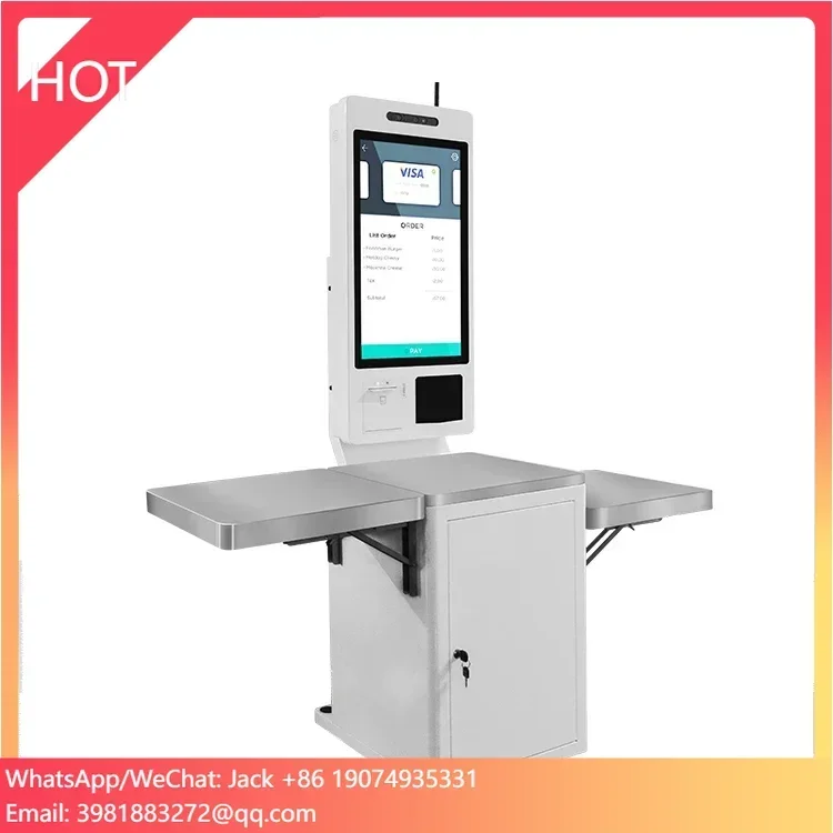 24 Inch Touch Screen Supermarket / Shopping Mall Self Service Checkout Kiosk Machine with Payment Function