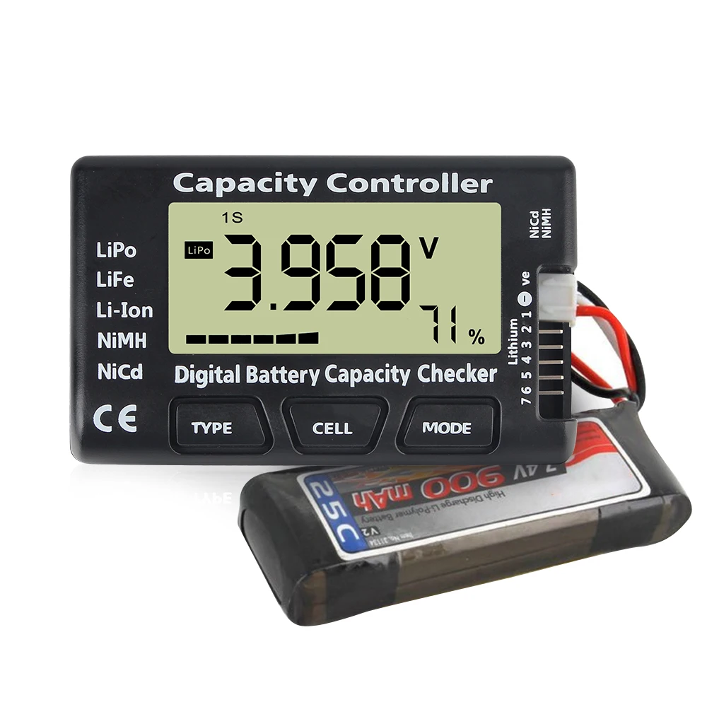 RC Cars Boats Power Battery Tester CellMeter 7 1-7S Battery Voltage Capacity Checker For Li-ion LiFe Nimh Nicd Lipo Batteries