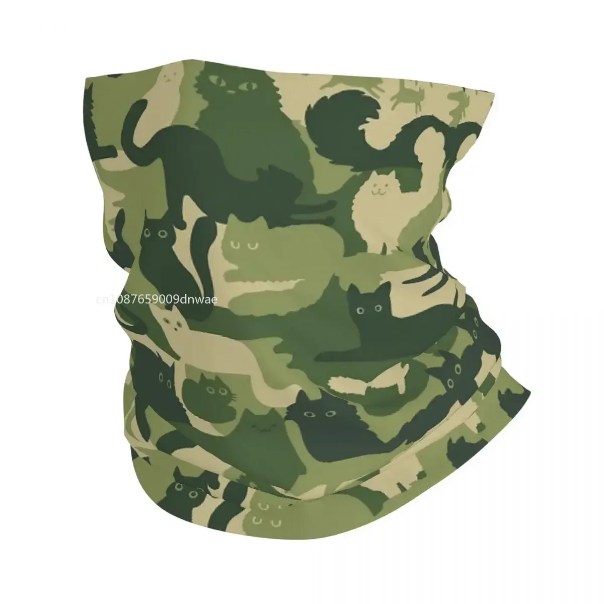 

Camouflage Pattern With Cats Camo Bandana Neck Cover Printed Balaclavas Wrap Scarf Warm Headband Riding Outdoor Adult Windproof