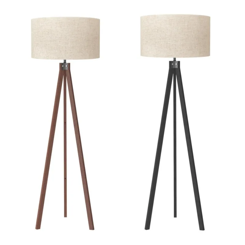 Floor lamp American country simple walnut wood floor lamp Chinese living room study bedroom