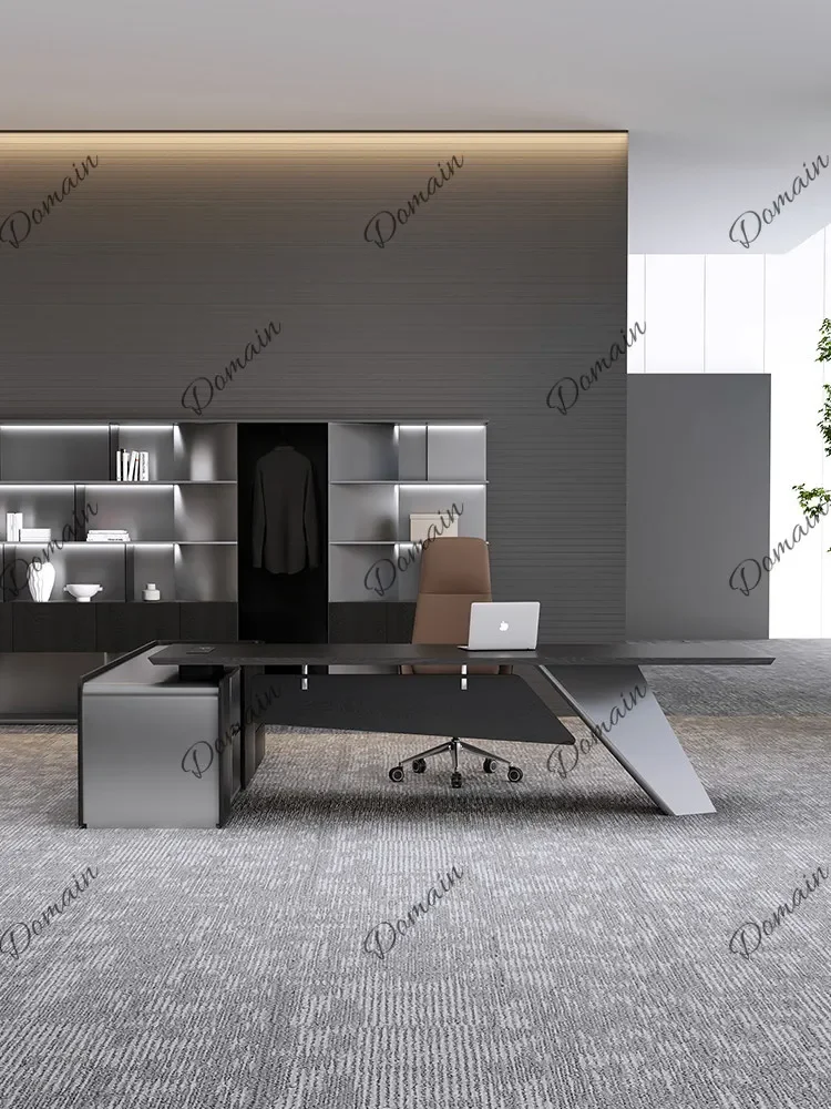 UY 2026 New Luxury Executive Desk Simple Modern Office Desk Chair Set for Boss H