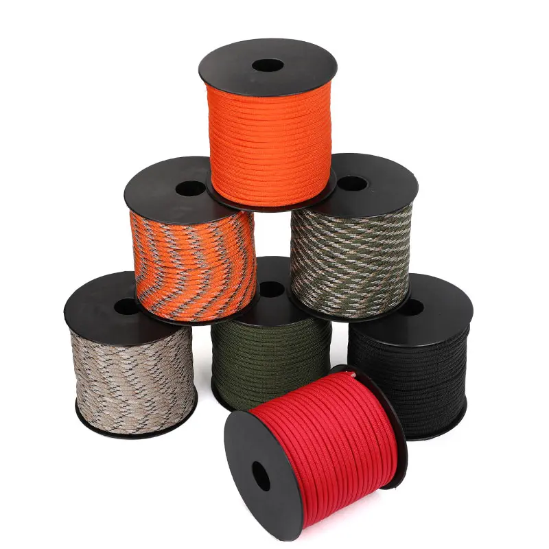 550 Military 50M 7-Core Paracord Rope 4mm Outdoor Polyester Parachute Cord Camping Survival Umbrella Tent Bundle climbing rope