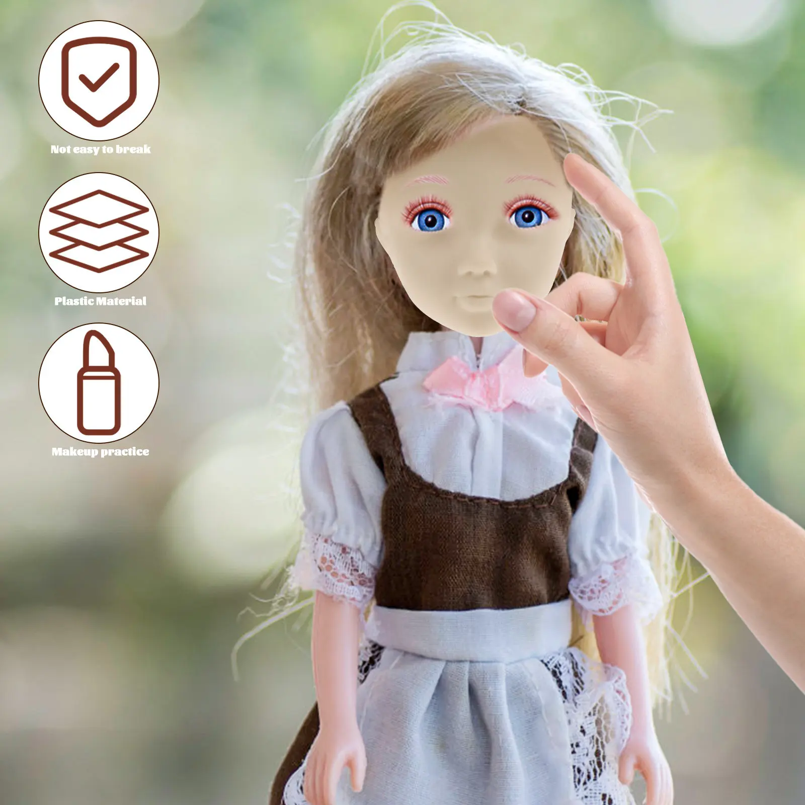 10pcs Mini Decorative Head Replacements for DIY Crafts, Makeup Practice & Home Decoration