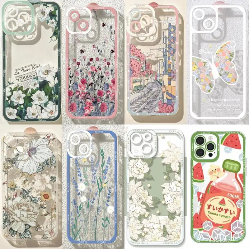 INS Oil Painting Flower Phone Case For Xiaomi Redmi Note 13 Pro 4G 12 Pro + Note 13 Pro Plus 5G 12S 12C 13C Soft TPU Shockproof