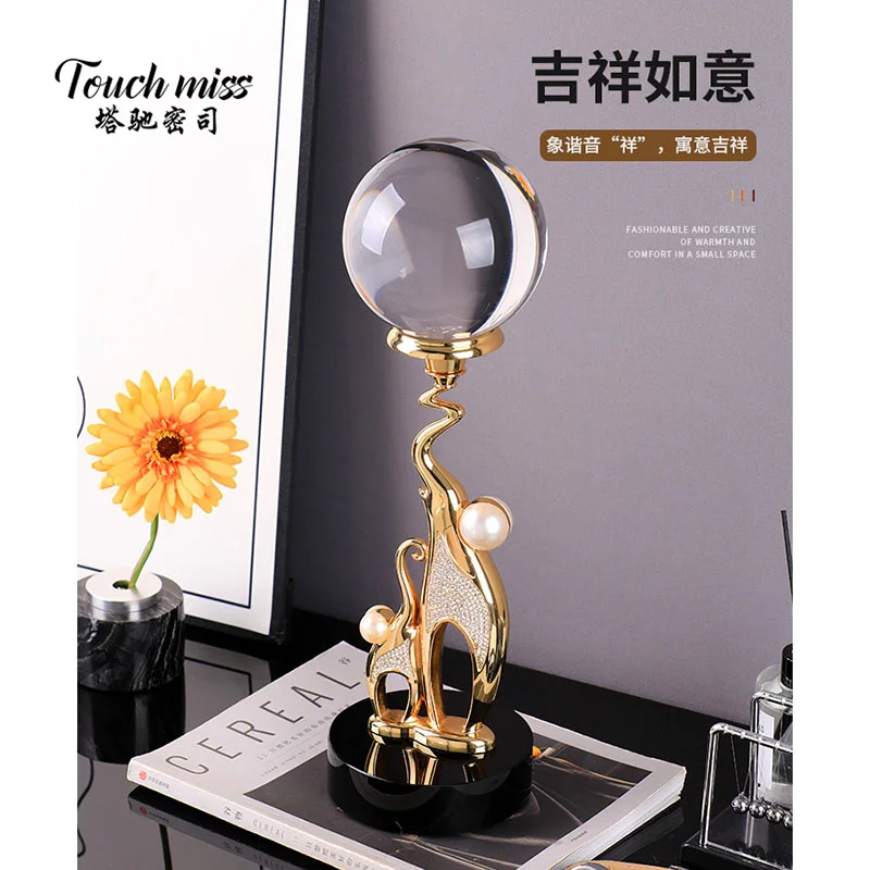 Высококачественный светлый роскошный стеклянный хрустальный шар, украшение для входа в гостиную, высококачественное атмосферное украшение для дома