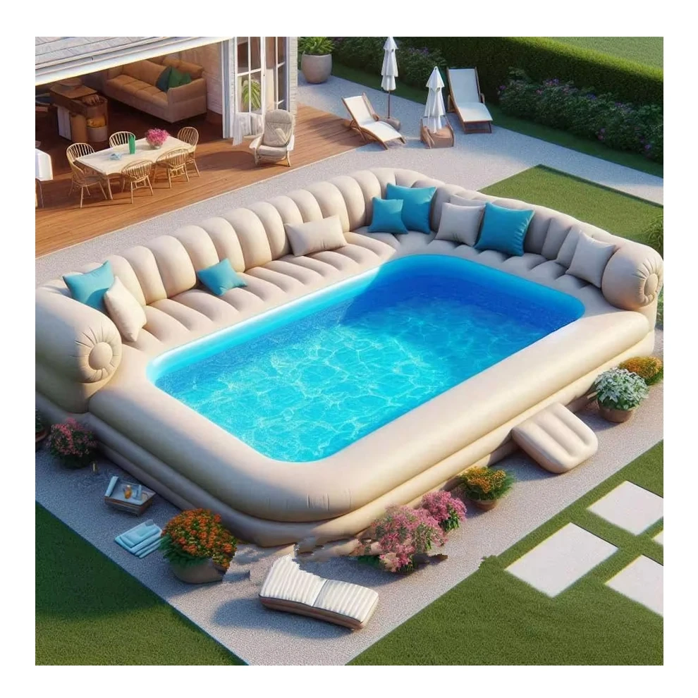 Inflatable Swimming Pool Combine Sofa Pools Shape Lounging For Outdoor Relaxation