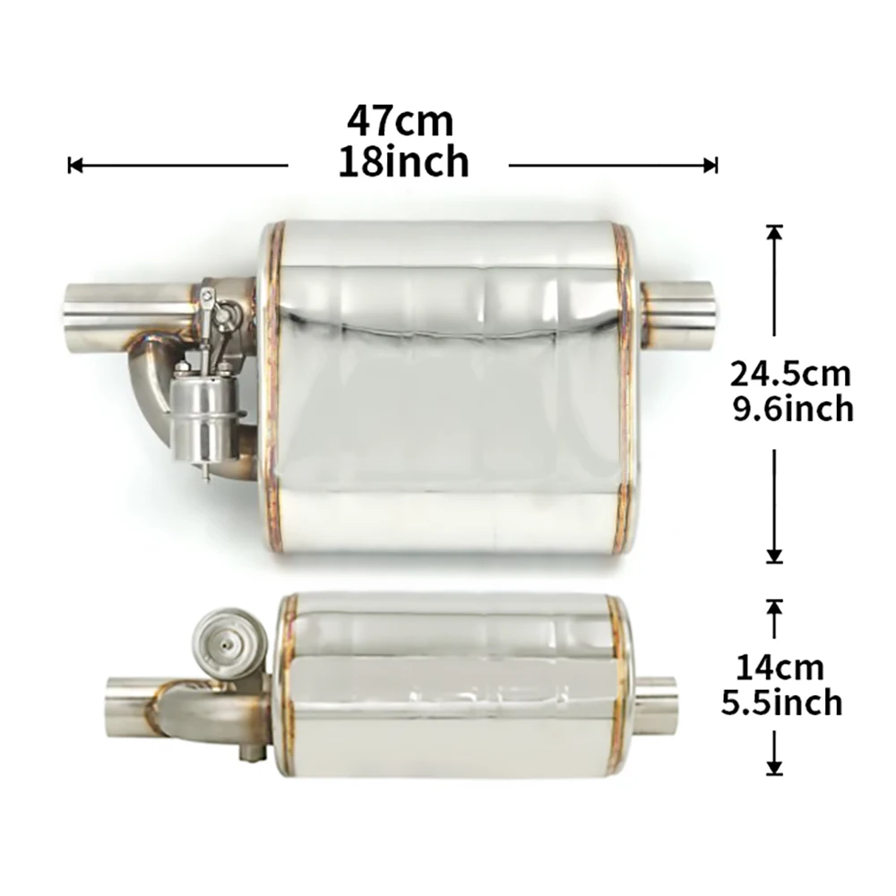 Универсальный глушитель выхлопа 2 дюйма, 2,5 дюйма, 3 дюйма с клапаном сброса, комплект дистанционного управления с электрическим вырезом из нержавеющей стали