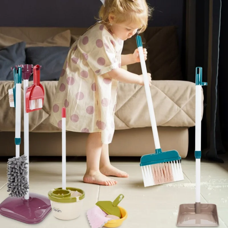 Ensemble De 13 Jouets De Nettoyage Pour Enfants – Balai, Vadrouille, Pelle à Poussière – Jeu D'imitation éducatif En ABS, Sûr, Pour Développer L'autonomie Et La Motricité