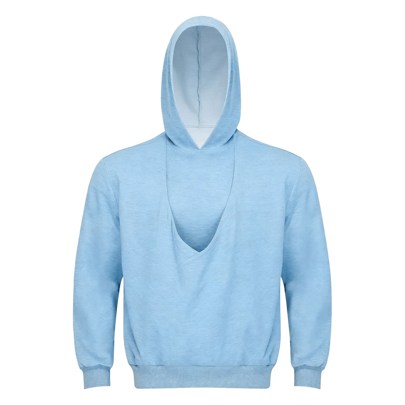 Herren-Känguru-Hoodie für Väter und Babytragen, einfarbig, mit großer Tasche vorne, Kapuzen-Sweatshirt, lässiger Langarm-Pullover – Detail 22