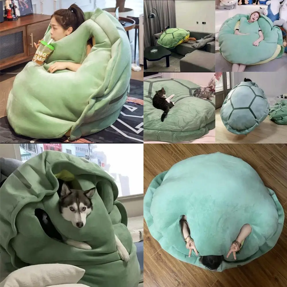 

59-дюймовая очень большая мягкая подушка в форме черепахи, плюшевый утяжеленный костюм животного для детей и взрослых