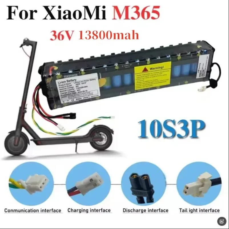 New 10S3P 36V 13.8Ah lithium battery,for Electric scooter,bicycles and scooters,equipped with BMS，Balanced charging，