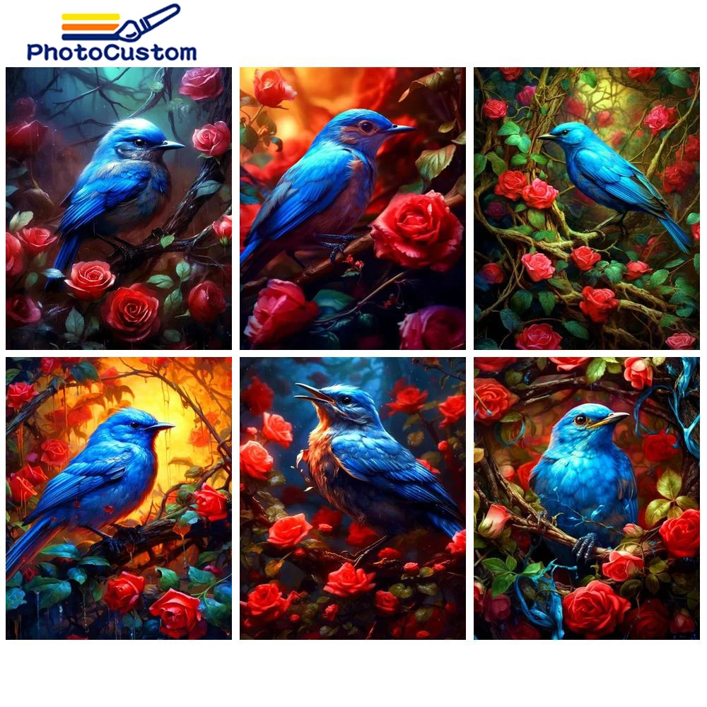 

PhotoCustom Oil Painting By Number Bird DIY Drawing On Canvas HandPainted Paintings Picture By Number Adults Kit Home Decor