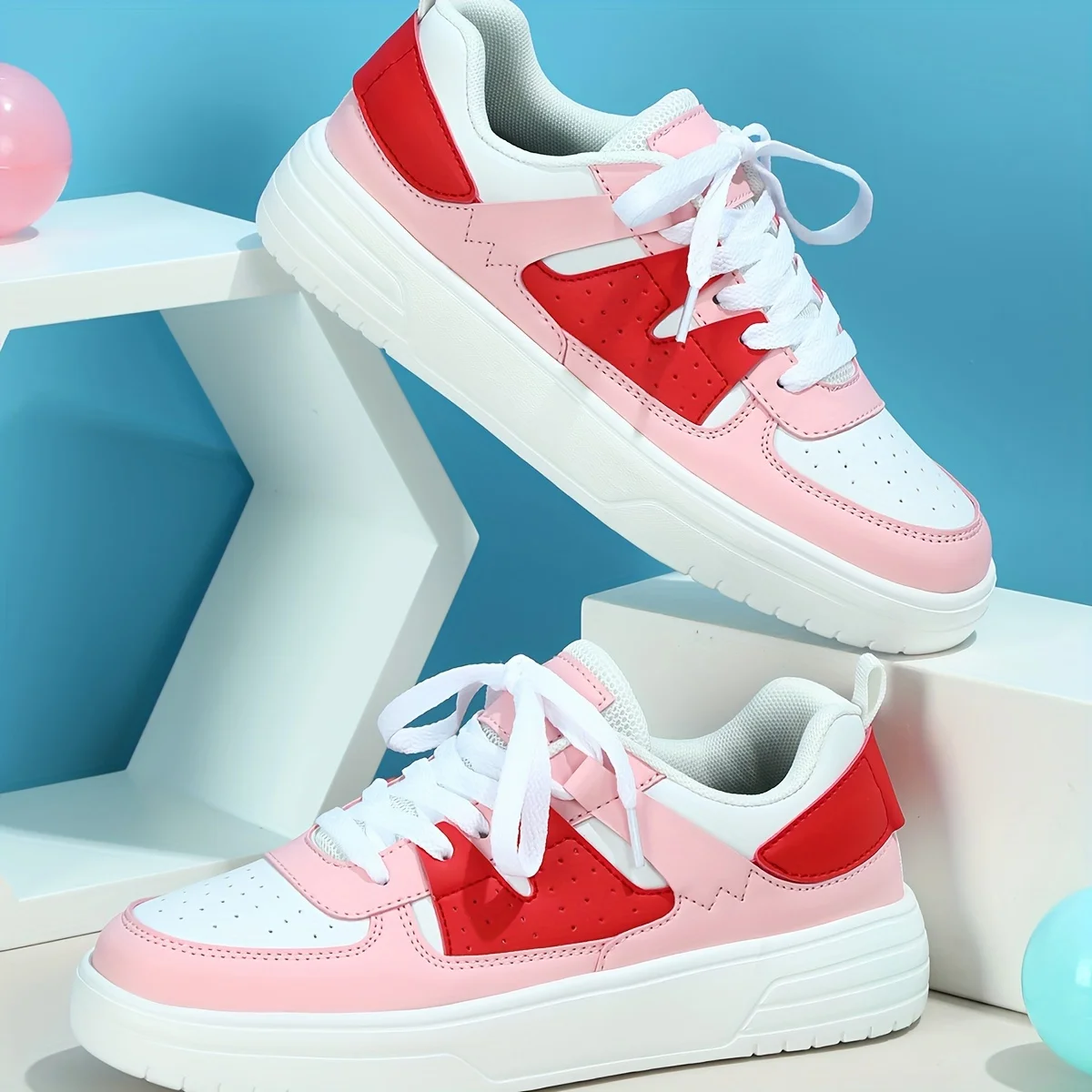 All-Season Color Block Sneakers  Breathable, Height-Boosting, Non-Slip - Perfect for Running & Skate, Durable and Stylish