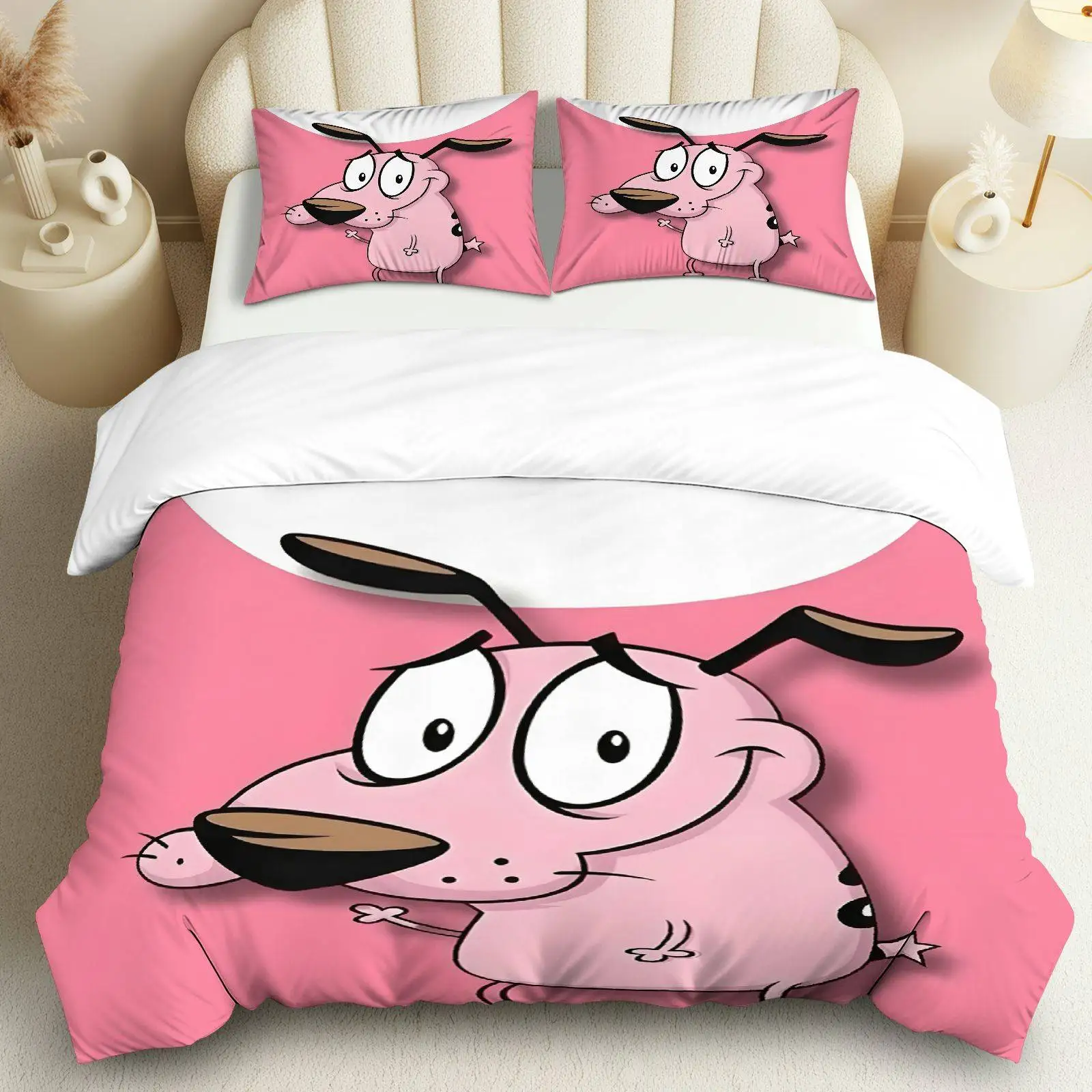 

3PCS Duvet Cover, 1 Duvet+2 Pillowcases(Without filler), Dog Pattern Suitable for decoration Bedroom/Living Room