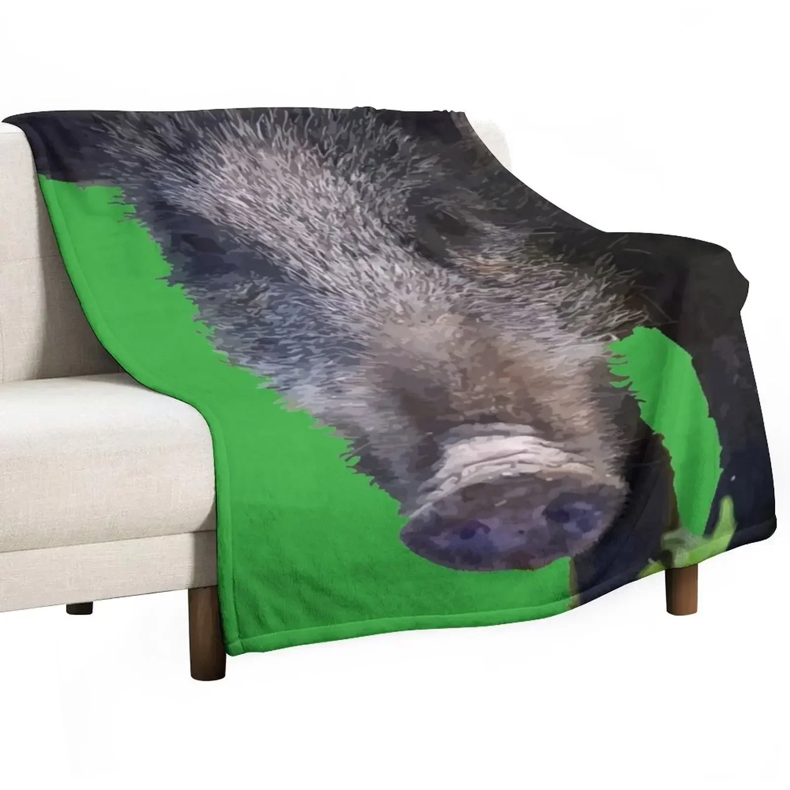 Boar Making Eye Contact Vector Art Throw Blanket Sofa Soft Travel Blankets