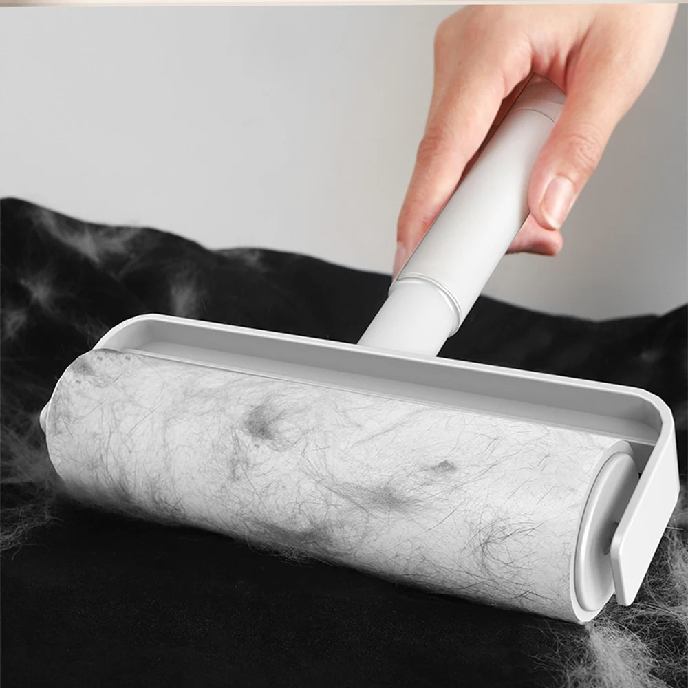 Long Handle Lint Roller Brush Pet Hair Remover Roller Retractable Dust Hair Roller Stick Tearable Clothes Bed Hair Removal Brush