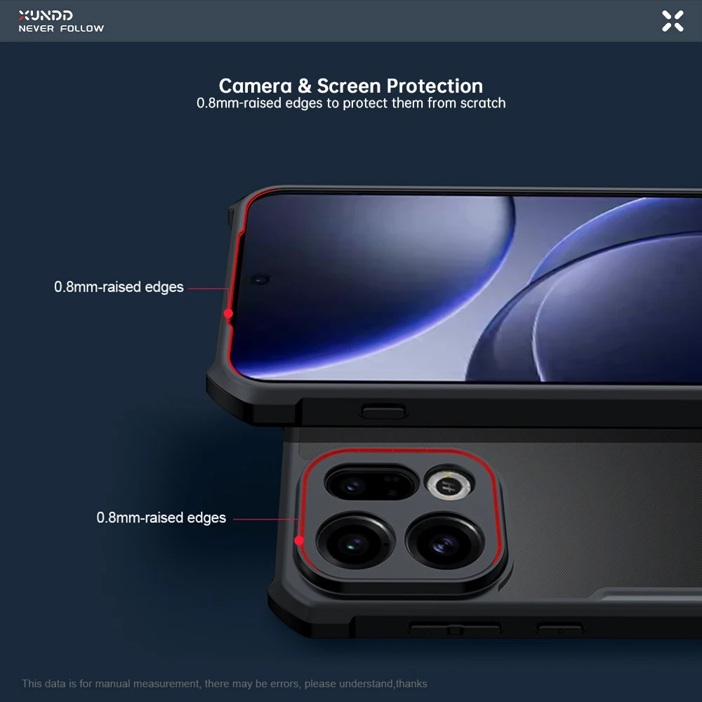Etui Xundd do OPPO Find X9/X9 Pro/X9 Ultra, obudowa PC&TPU z poduszkami powietrznymi, odporna na wstrząsy, chroniąca przed zarysowaniami, z magnetyczną podstawką. — zdjęcie produktu 4