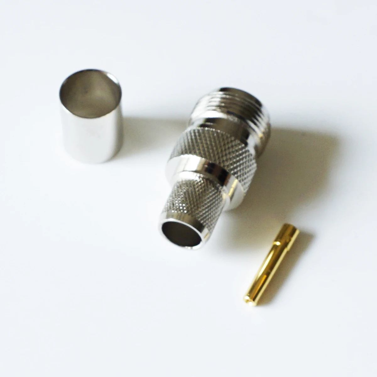 1 Pcs RF Coax Connector Socket N Female Crimp for LMR400 RG8 RG213 RG214 7D-FB Plug Brass RF Coaxial Straight Nickel plated