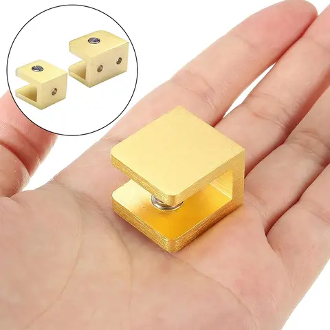 1 Pcs Copper Gold Adjustable Glass Clip Holder Thick Glass Support Bracket Fixed Hick Glass Clips Shelf Ceramic Tile Holder