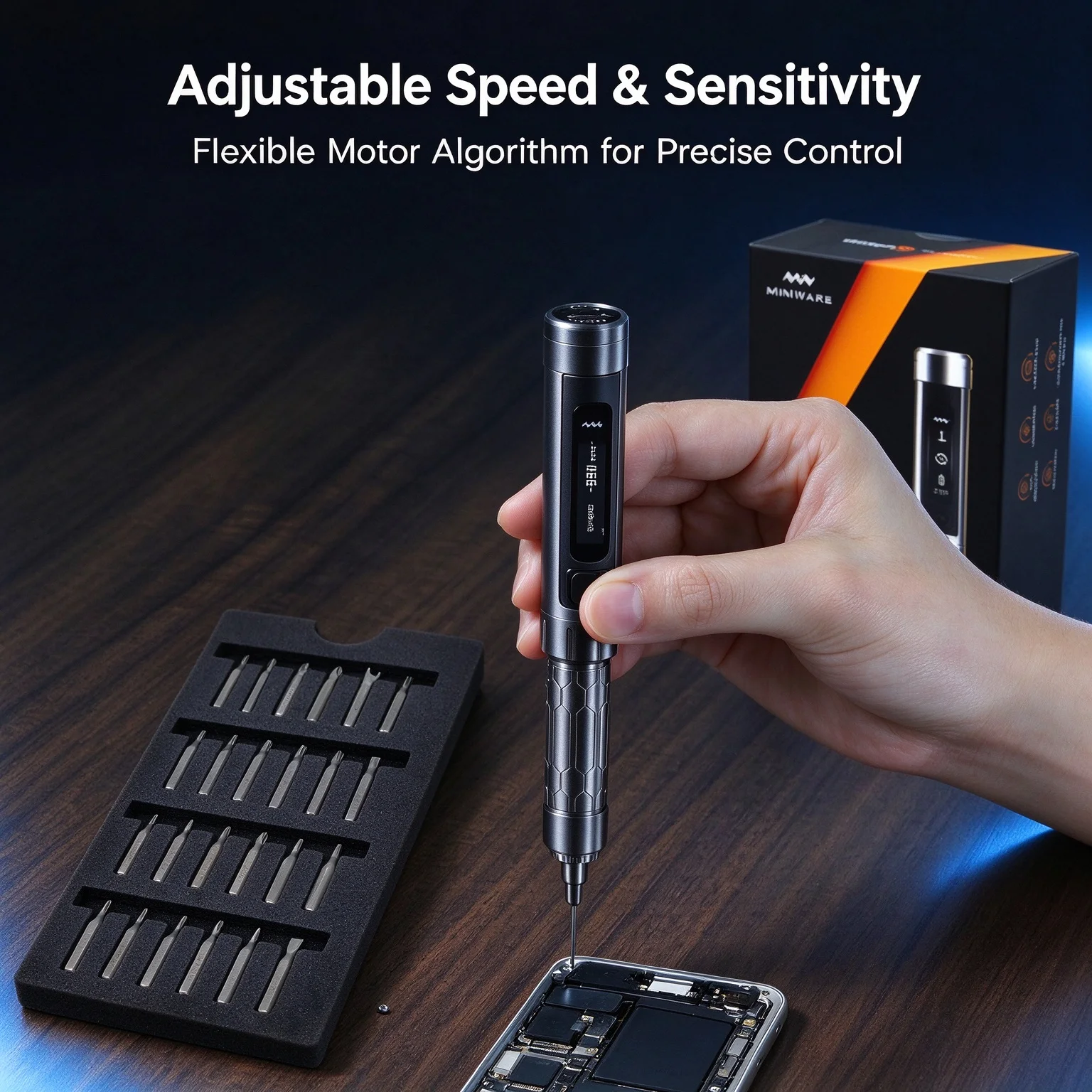 MINIWARE ES15S Electric Screwdriver Intelligent Motion Control USB Chargeable Cordless Screwdriver Portable Repair Tools