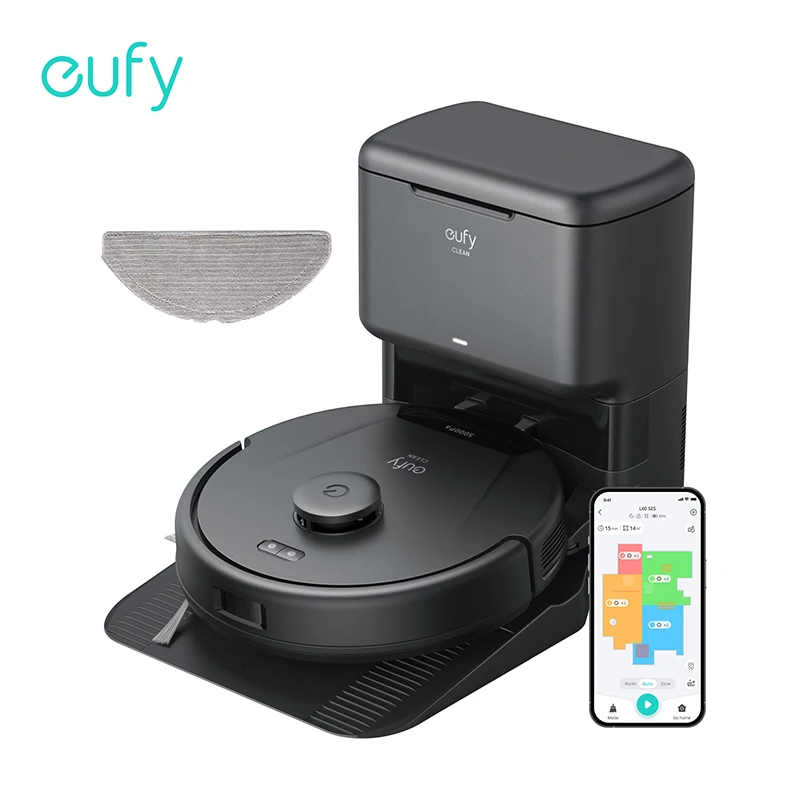 eufy L60 Hybrid Robot Vacuum with Self Empty Station Hair Detangling Technology Up to 60 Days of Hands Free Cleaning