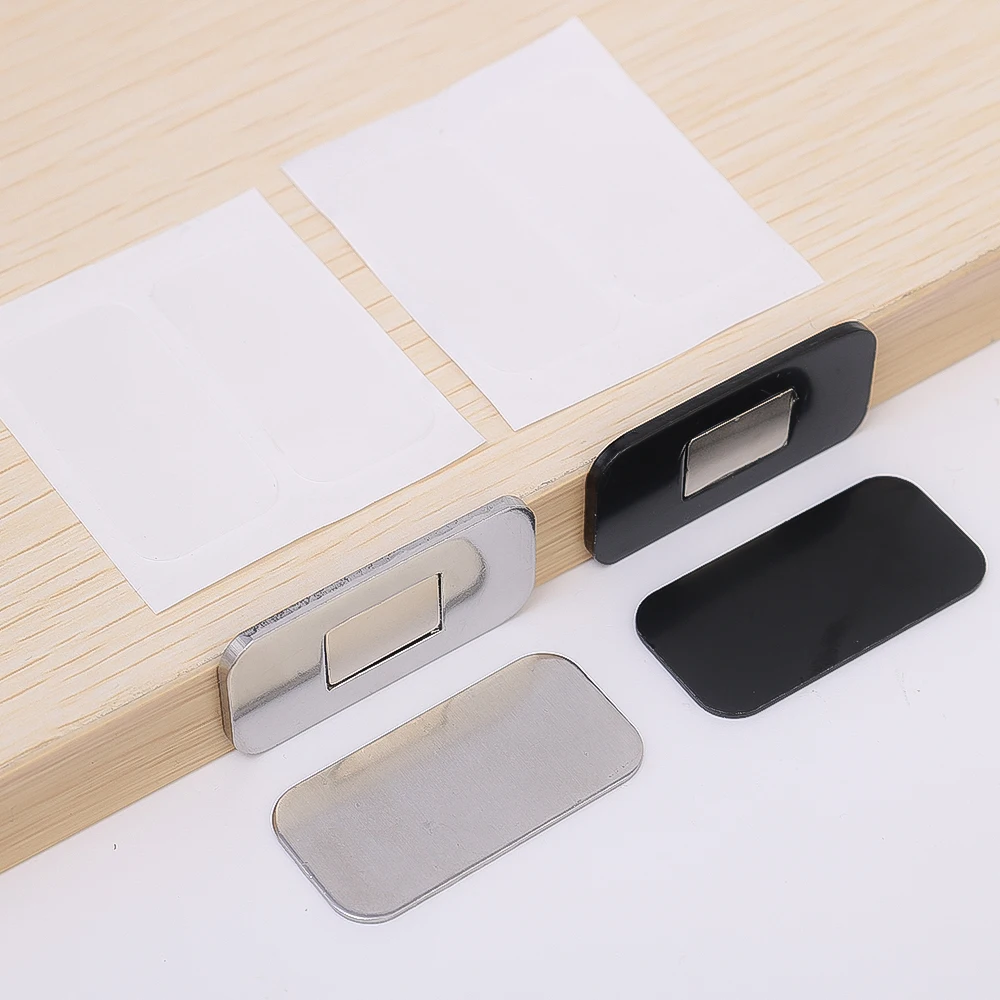 12-2Pcs Magnetic Cabinet Catches Ultra Thin Door Stop Closer with Screw for Closet Cupboard Furniture Invisible Adhesive Drawer