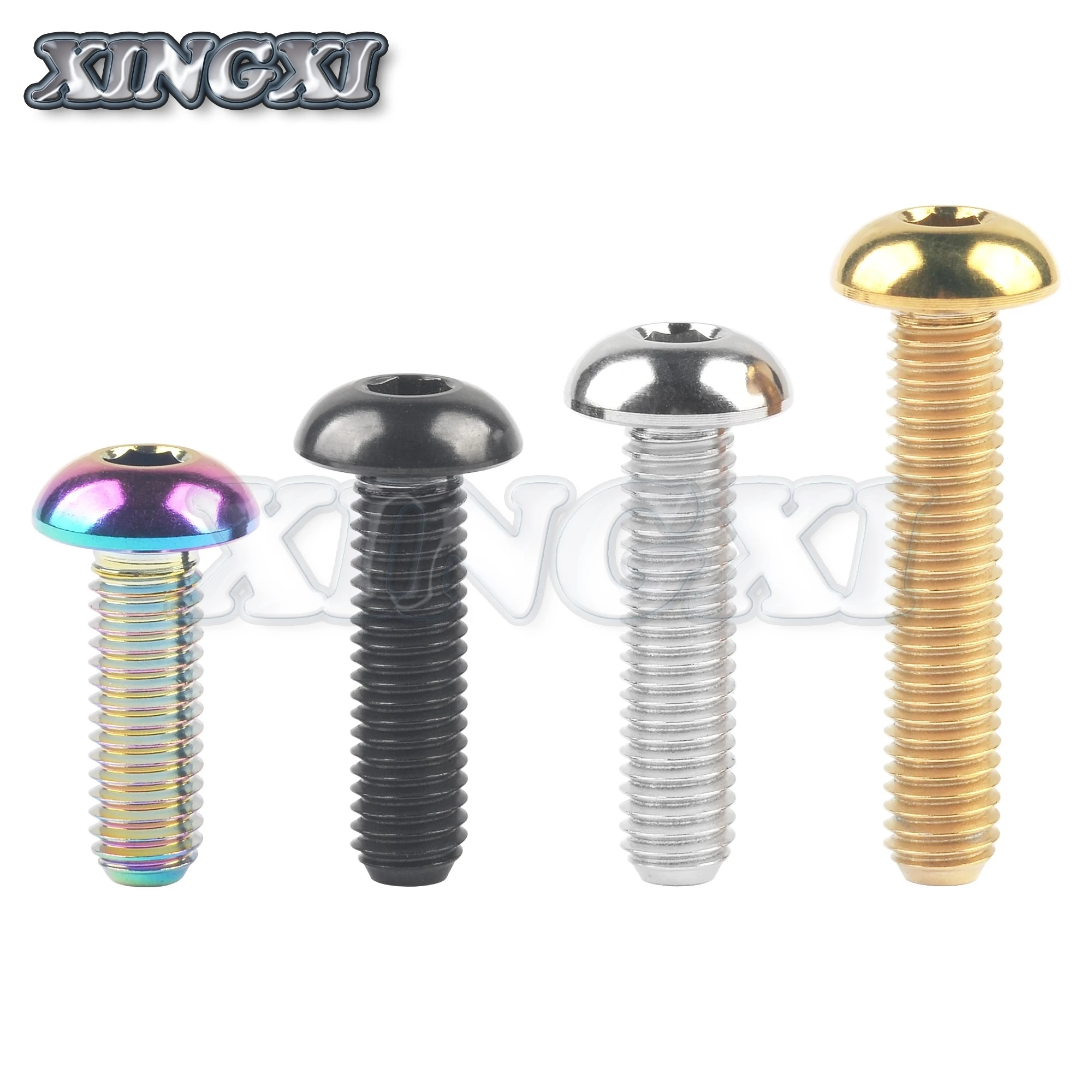 Xingxi Titanium Bolt M5/M6 x 8 10 12 16 15 18 20 25 30mm Bottle Cage Bracket Hexagonal Round Head Screw for Bicycle Parts