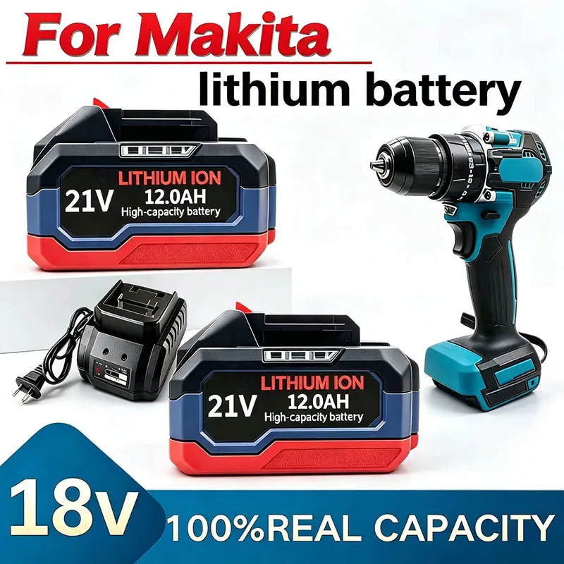 21V Large Capacity Rechargeable Lithium Ion Battery for Makita 18V/21V Battery Cordless Electric Power Tools Replacement Battery