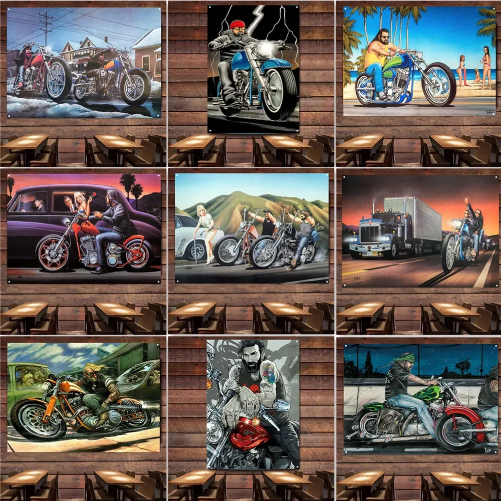 Easyrider Flag Vintage Motorcycles Vintage Garage Wall Decor Banner Biker Art Poster Motor Race Wall Art Decoration Tapestry