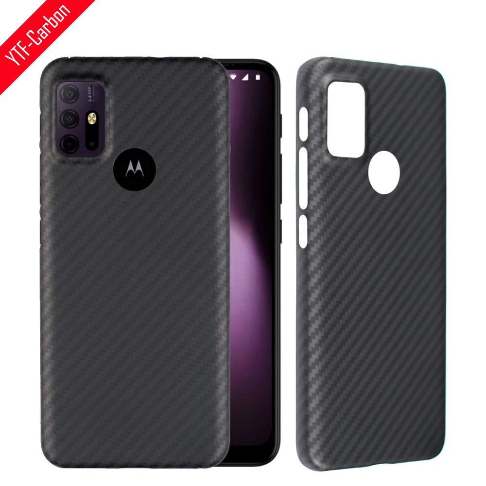 YTF-Carbon carbon fiber Case for Motorola Moto G30 Case Slim Luxury Strong and durable 0.6mm thick G30 (6.5 inch) -Black