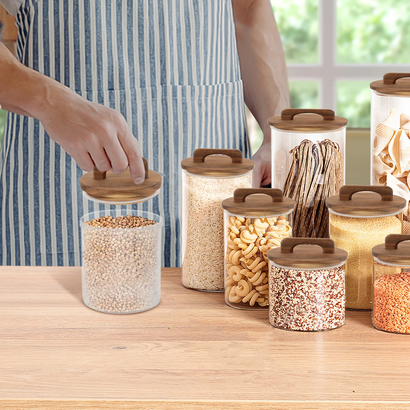 

Wide Mouth Wooden Lid Sealed Jar Cover Round Sealing Ring Reusable Professional Canning Lids Canning Jar Lid