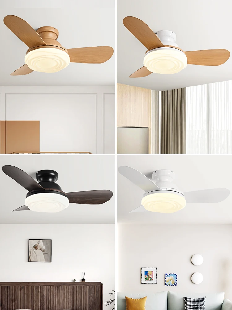 With direct fan lamp living room log wind bedroom dining room lamp cream wind ceiling lamp with fan