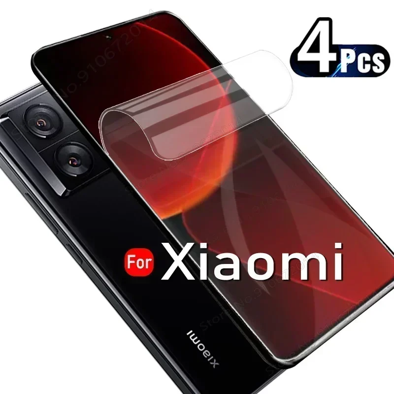 4PCS For Xiaomi 13T 12T 11T 10T Pro 11 12 13 Lite 5G Ne 12S 12X 14 Ultra Hydrogel Film Screen Protectors Redmi Note 13 Pro Plus