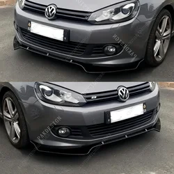 For VW Golf MK6 Front Bumper Lip Spoiler Splitter Diffuser Retroft Golf 6 5k MPI TSI TDI FSI Basic 2008-2012 Bodykits Tuning