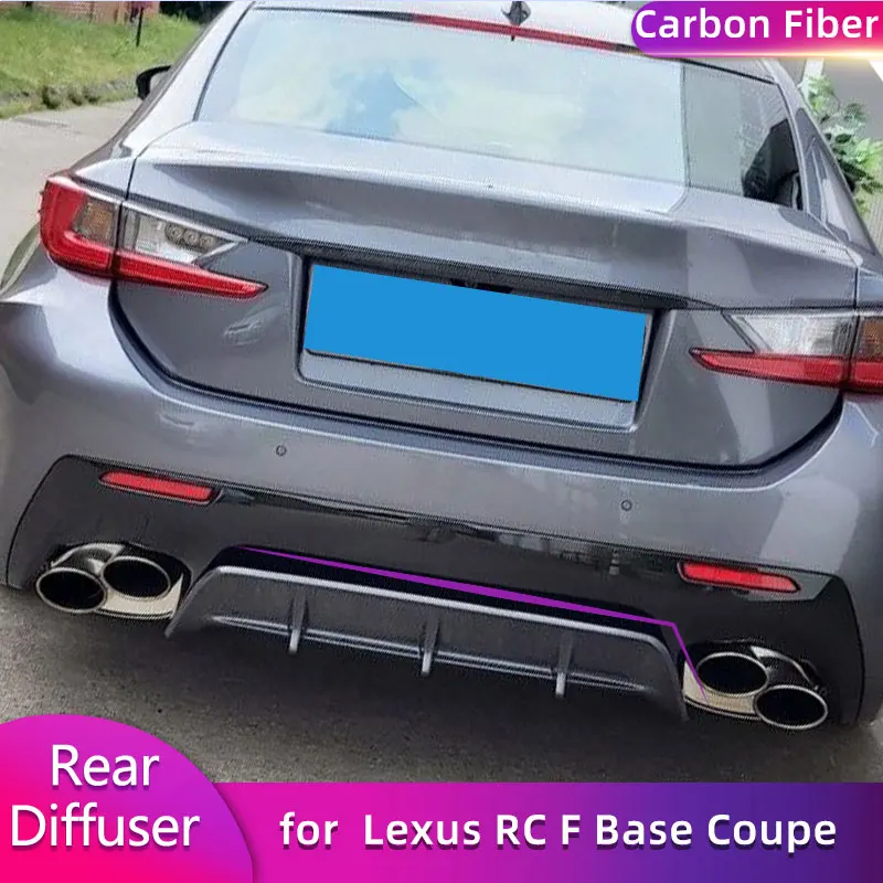 Carbon Fiber Rear Bumper Diffuser Lip Spoiler for Lexus RC F Base Coupe 2-Door 2015-2018 Car Racing Rear Apron Lip Body Kit