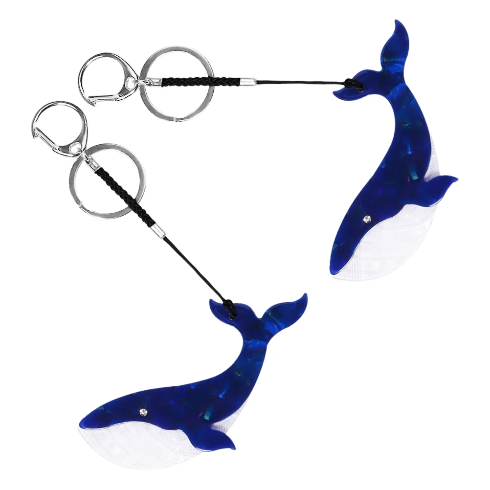 

2pcs Animal Keychain Adorable Whale Acrylic Charm Cute Cartoon Hanging Decor Backpack Pendants Schoolbag Accessories Durable