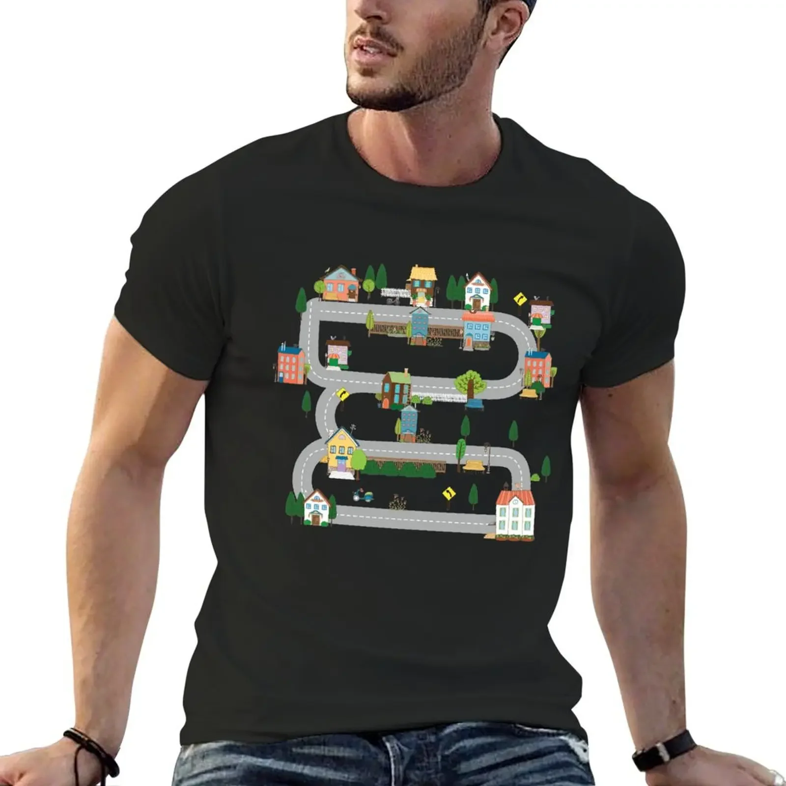 Play mat car children play carpet on the back funny T-Shirt gifts for boyfriend clothes t shirt men 100℅ cotton