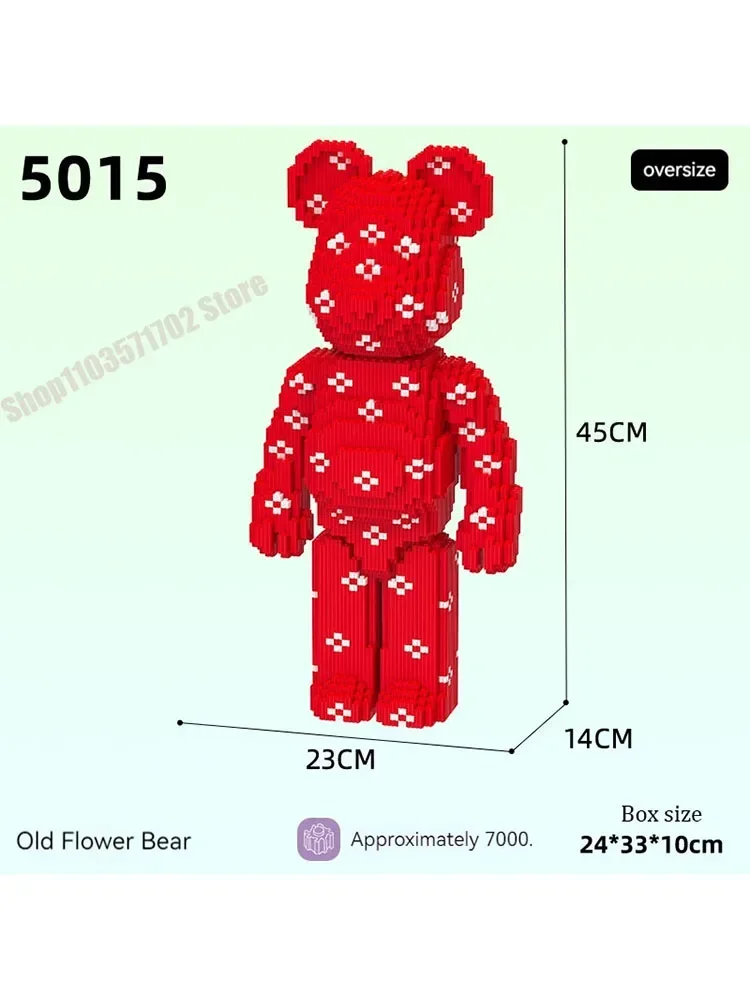 

Новый сетчатый красный MOC Tide Play Love Violent Bear, модель строительного блока, игрушка, украшение в виде кирпича, свадебные подарки, рождественские подарки